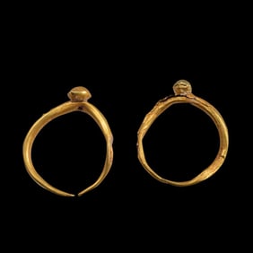 Ancient Roman Pair of Gold Earrings c.2nd-4th century AD.
