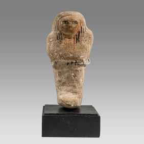 Ancient Egyptian Limestone Ushabti Ramses Period, 19th dynasty, c.1279 to 1213 BCE.