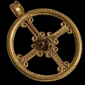 Byzantine Style High Karat Gold Cross.