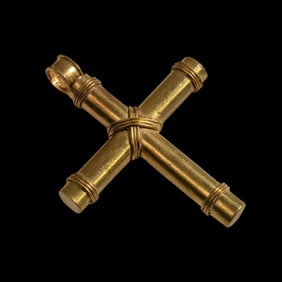 Byzantine Style High Karat Hollow Gold Cross.