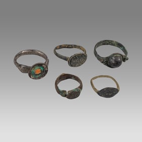 Lot of 5 Ancient Roman Bronze Rings c.1st-4th century AD.