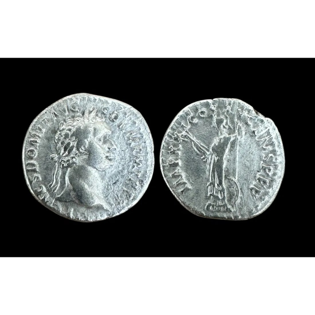 Ancient Roman Silver Denarius of Roman Emperor Domitian – 81-96 AD (1 of 3)