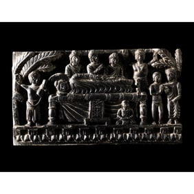 A Gandharan Grey Schist Relief Panel Probably c.2nd century AD.