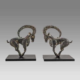 A Pair Of SCYTHIAN Silver and Gold IBEX FIGUREs, Possibly Ancient? 6TH CENTURY B.C.
