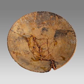 Ancient Byzantine Sea Salvage Pottery Bowl With Bird c.10th century AD.