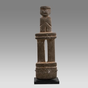 Pre-Columbian, Mexico, Guerrero, Mezcala Style Stone Temple Model.