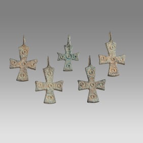 Lot of 4 Byzantine Style Bronze Crosses.