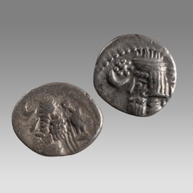 lot of 2 parthian Silver Drachms Vardanes I 38-2 BC.