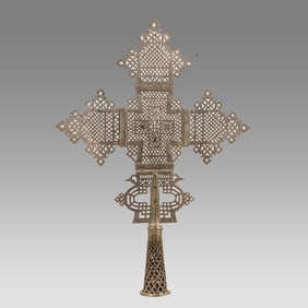 Large Coptic Processional Cross Ethiopian c.20th century.