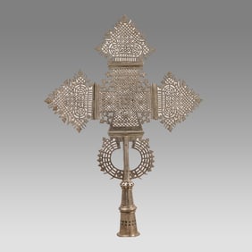 Large Coptic Processional Cross Ethiopian c.20th century.