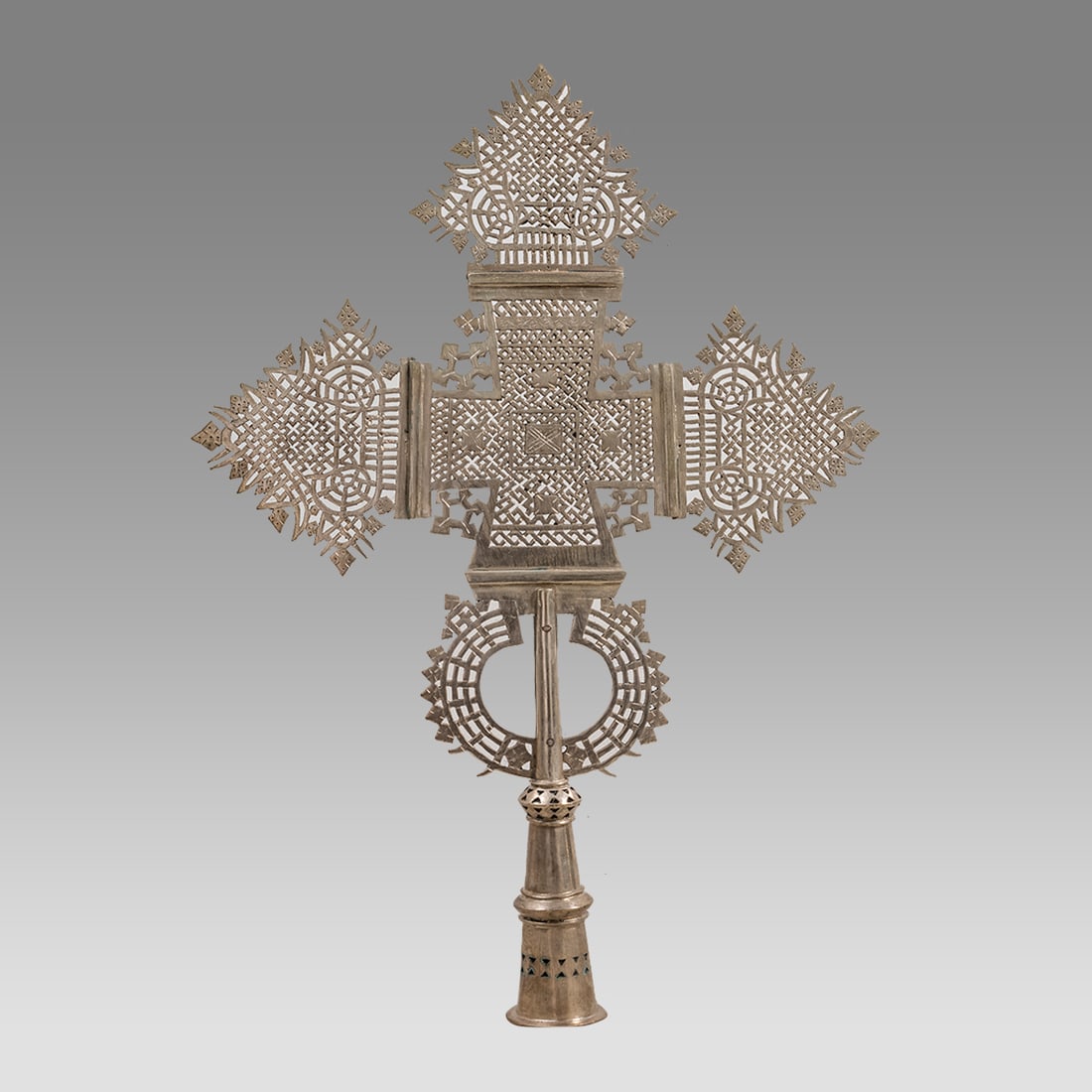 Large Coptic Processional Cross Ethiopian c.20th century. (1 of 2)