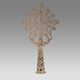 Coptic Processional Cross Ethiopian c.20th century.