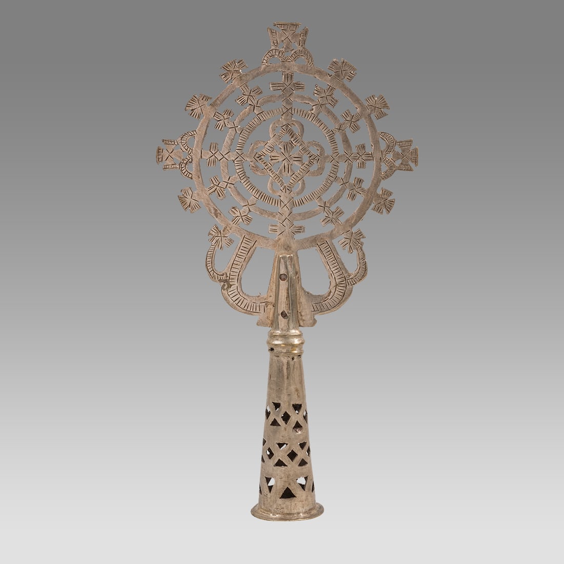 Coptic Processional Cross Ethiopian c.20th century. (1 of 2)