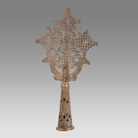 Coptic Processional Cross Ethiopian c.20th century.