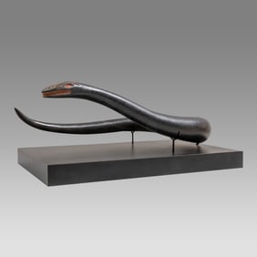 Pre Columbian, Style stone Serpent Snake.