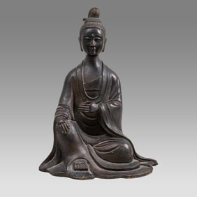 Chinese Bronze Buddha, with inscription at back.