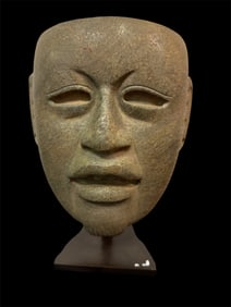 Pre Columbian, Olmec Style Large stone Mask.