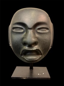 Pre Columbian, Olmec Style Large stone Mask.