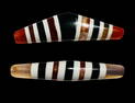 Lot of 2 Bactrian Banded Agate Beads.