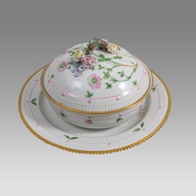 Royal Copenhagen, Porcelain White Flora Danica Soup Tureen. Marked.