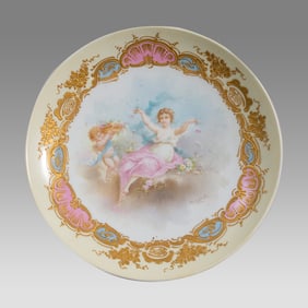 Antique French Porcelain Plate. Marked Sevres.