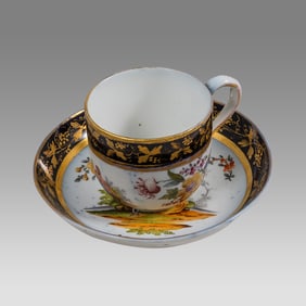 Early 19th century German, Meissen Porcelain Cup and Saucer.