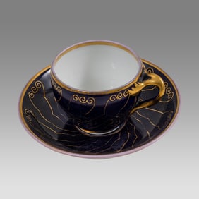 Antique German, KPM Porcelain Cup and Saucer.