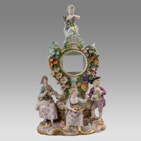 19th century German, Meissen Porcelain Clock.