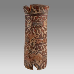 Ancient Pre Columbian Nazca Beaker c.200-400 AD.