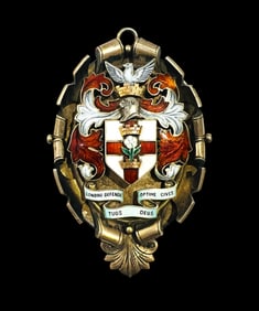 English, Victorian Medal. Gilt silver and enamel.
