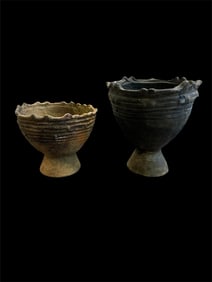 Lot of 2 Japan, Pottery Chalice. Neolithic Jomon Probably ca. 3000 BC