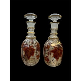20th century Bohemian Glass Decanter Made for the Turkish Market.