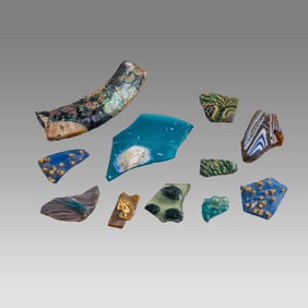 Lot of 11 Ancient Roman Mosaic Glass Fragments c.1st-2nd century AD.