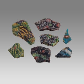 Lot of 7 Ancient Roman Mosaic Millefiori Glass Fragments c.1st-2nd century AD.