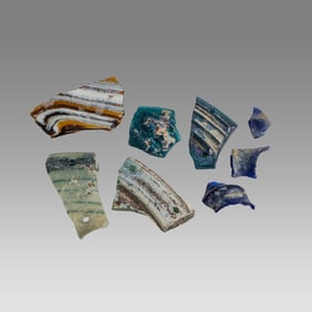 Lot of 8 Ancient Roman Mosaic, Glass Fragments c.1st-2nd century AD.