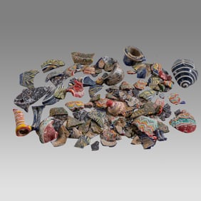 Large Lot of Ancient Greek, Hellenistic, Core-formed Glass Fragments ca. 2nd century BC.