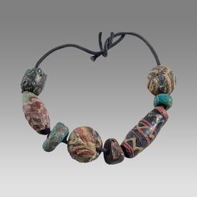 Lot of 8 Ancient Roman Mosaic Glass Beads c.1st-2nd century AD.