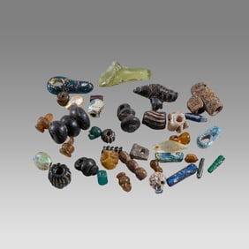 Large Lot of Ancient Roman Glass Beads, Amulets c.1st-2nd century AD.