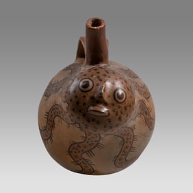 Nazca Style Octopus Vessel with Snake Tentacles.