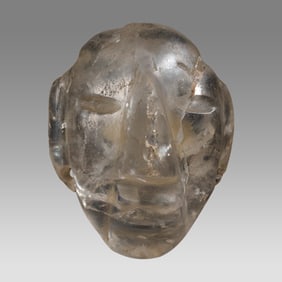 Mezcala Style Crystal Head Pendant. Size 1 3/4 inch high.