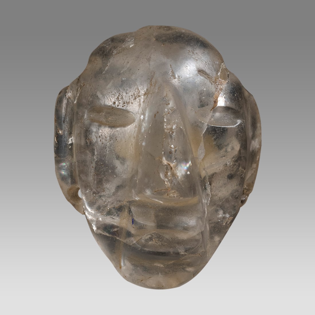 Mezcala Style Crystal Head Pendant. Size 1 3/4 inch high. (1 of 2)