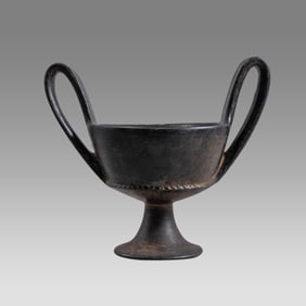 Etruscan Bucchero Ware Kantharos  Ca. 5th-6th century B.C.
