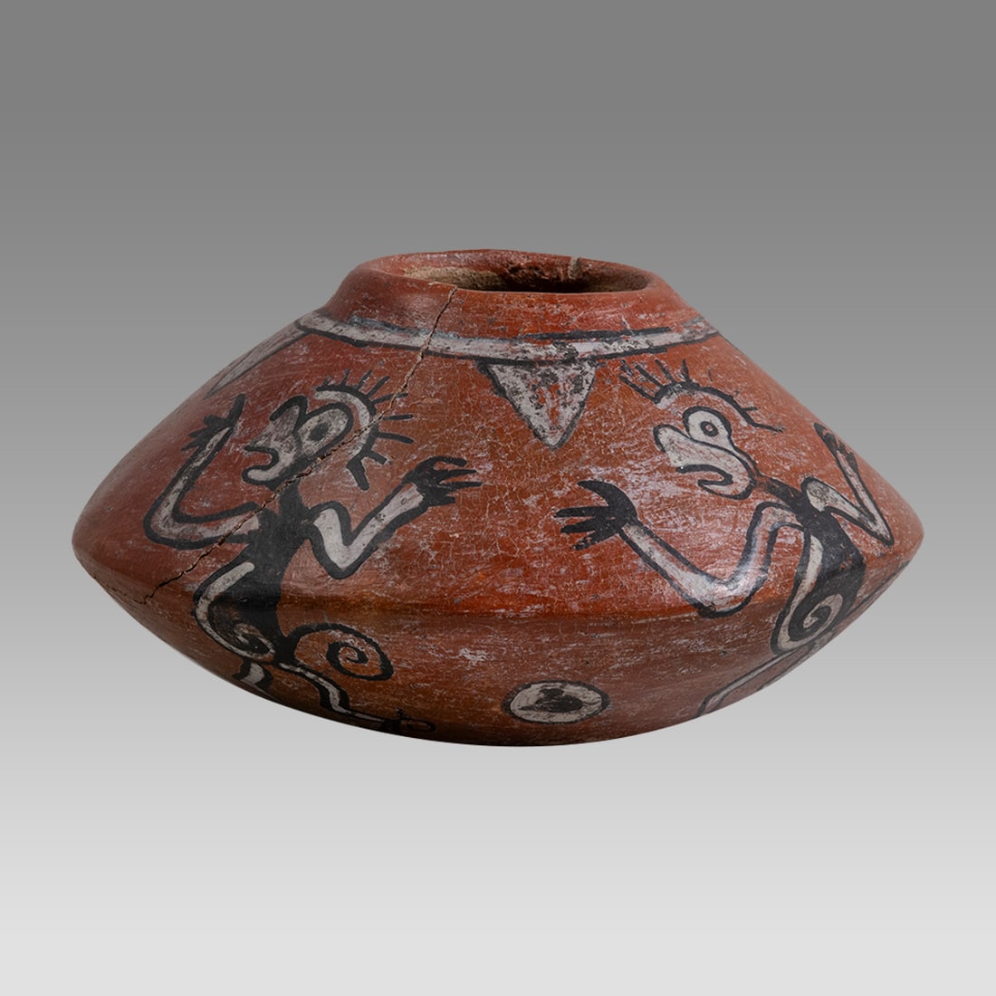 Peruvian Style, Pottery Monkey Bowl. (1 of 3)