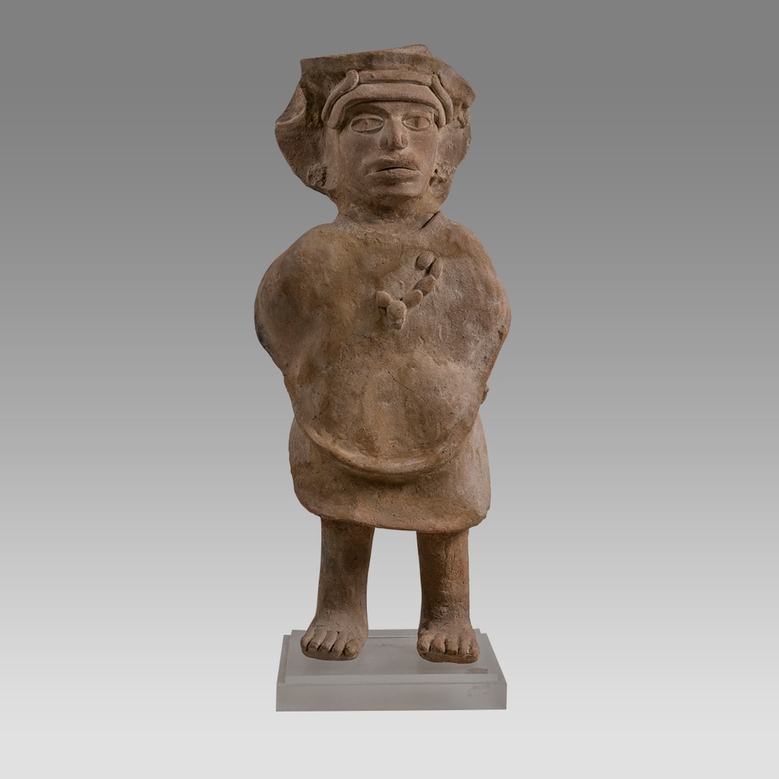 Veracruz Large Standing Pottery Figure. (1 of 4)