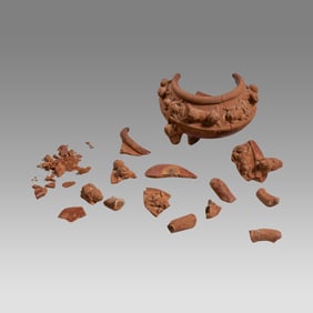 Pre Columbian Pottery Bowl, Damaged.