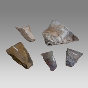 Scandinavian Mesolithic Stone Tools (5) Ca. 9000 - 4500 B.C.