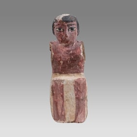 Ancient Egyptian Wooden Oarsman Tomb Figure. Egypt, Middle Kingdom, 2052-1778 BC.