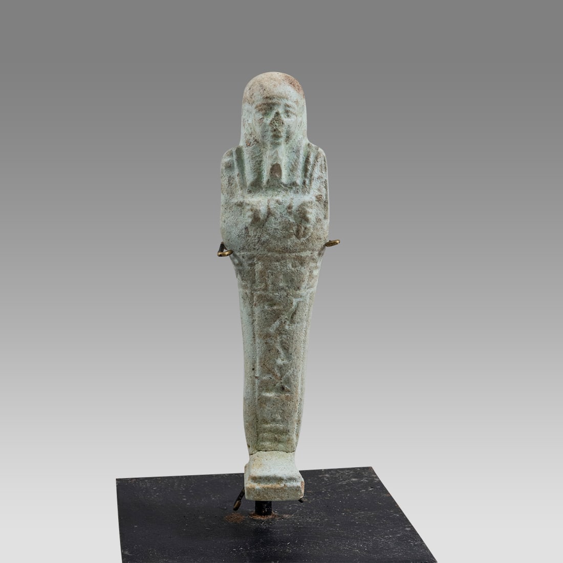 Ancient Egyptian Large Faience Ushabti. Egypt, XXVI Dynasty, 664-525 BC. (1 of 3)