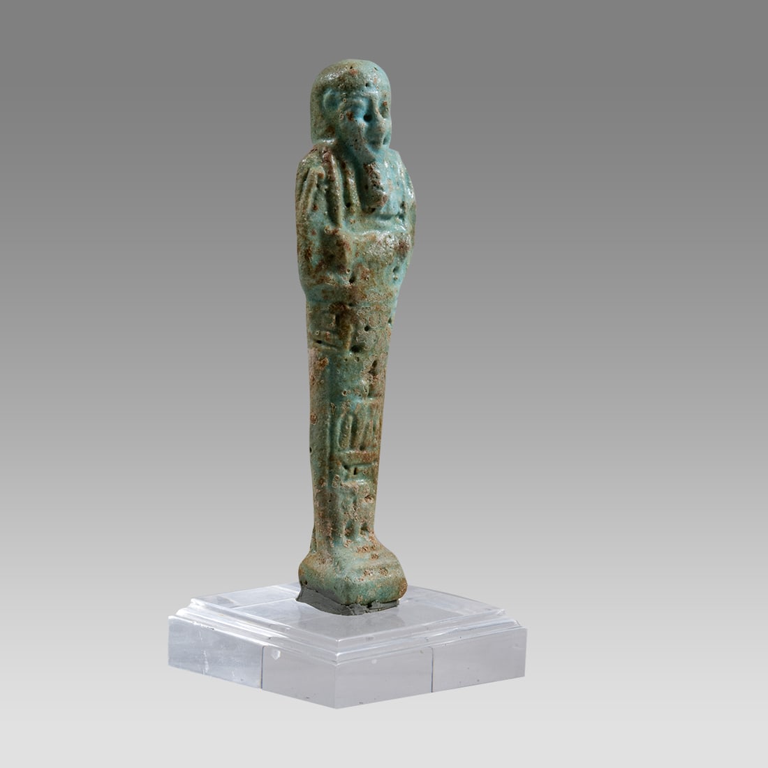 Ancient Egyptian Large Faience Ushabti. Egypt, XXVI Dynasty, 664-525 BC. (1 of 4)
