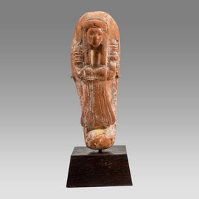 Ancient Egyptian Terracotta Ushabti in Daily Dress. Ex Christies. Dynasty 19-20, ca. 1293-1070 B.C.